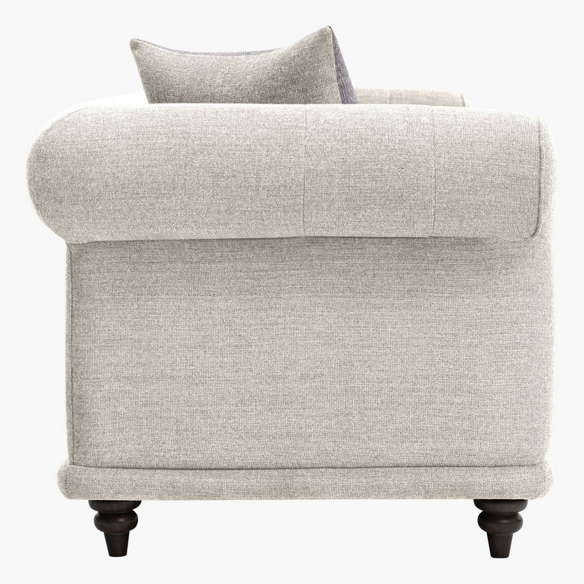 Oshawa 3-Seater Fabric Sofa with 2 Cushions - Image 9