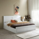 Movo Kulltorp Boomer King Bed with 2 Front Drawer Storage - 180x200 cm