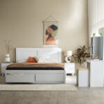 Movo Kulltorp Boomer King Bed with 2 Front Drawer Storage - 180x200 cm