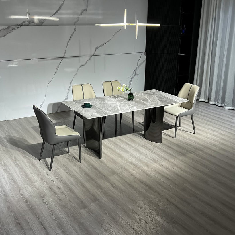 Titanium Sintered Stone Top 6-Seater Dining Table Set - Image 4