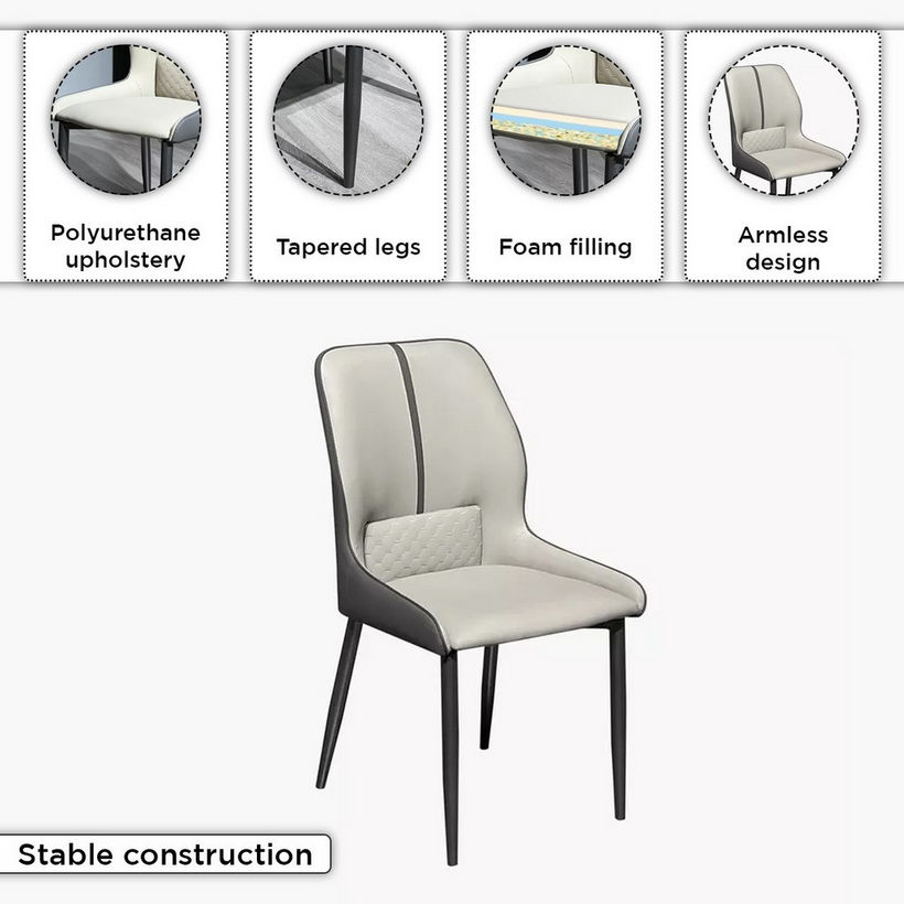Titanium Sintered Stone Top 6-Seater Dining Table Set - Image 6