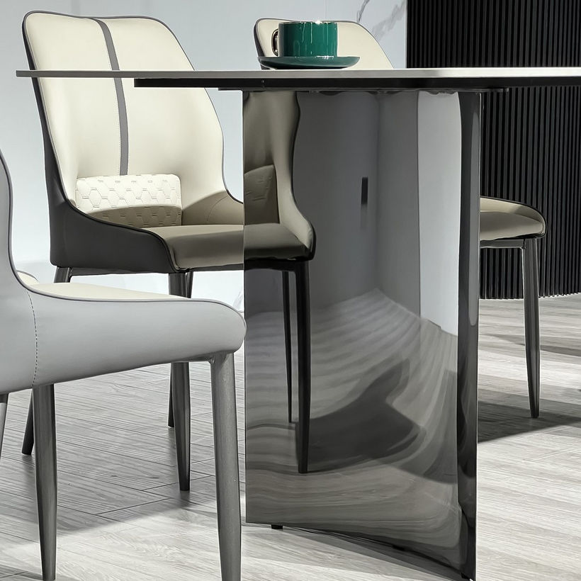 Titanium Sintered Stone Top 6-Seater Dining Table Set - Image 14