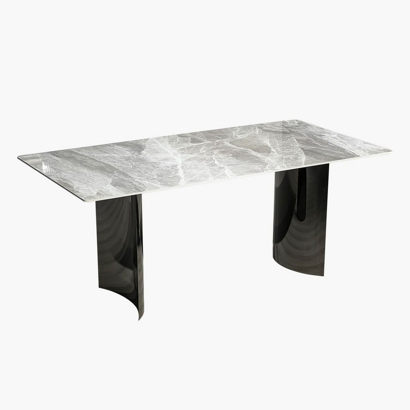 Titanium Sintered Stone Top 6-Seater Dining Table Set - Image 16