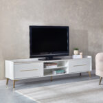 Pearl 2 Metre Sintered Stone TV Unit for TVs up to 80 inches