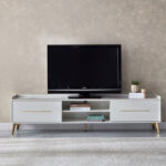 Pearl 2 Metre Sintered Stone TV Unit for TVs up to 80 inches