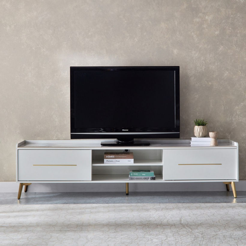 Pearl 2 Metre Sintered Stone TV Unit for TVs up to 80 inches - Image 3
