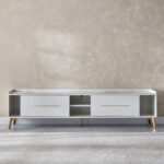 Pearl 2 Metre Sintered Stone TV Unit for TVs up to 80 inches