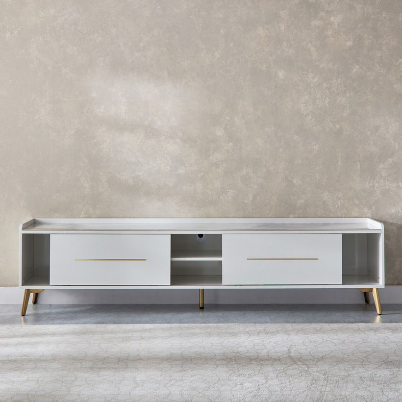Pearl 2 Metre Sintered Stone TV Unit for TVs up to 80 inches - Image 4