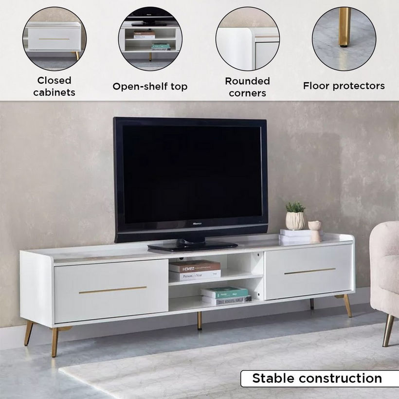 Pearl 2 Metre Sintered Stone TV Unit for TVs up to 80 inches - Image 6
