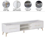 Pearl 2 Metre Sintered Stone TV Unit for TVs up to 80 inches