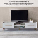 Pearl 2 Metre Sintered Stone TV Unit for TVs up to 80 inches