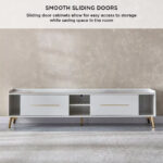 Pearl 2 Metre Sintered Stone TV Unit for TVs up to 80 inches