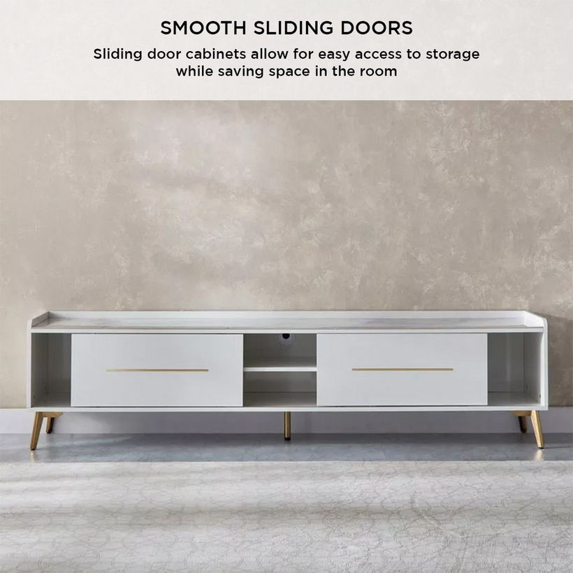 Pearl 2 Metre Sintered Stone TV Unit for TVs up to 80 inches - Image 9