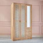 Java 3-Door Wardrobe with 3 Drawers and Mirror