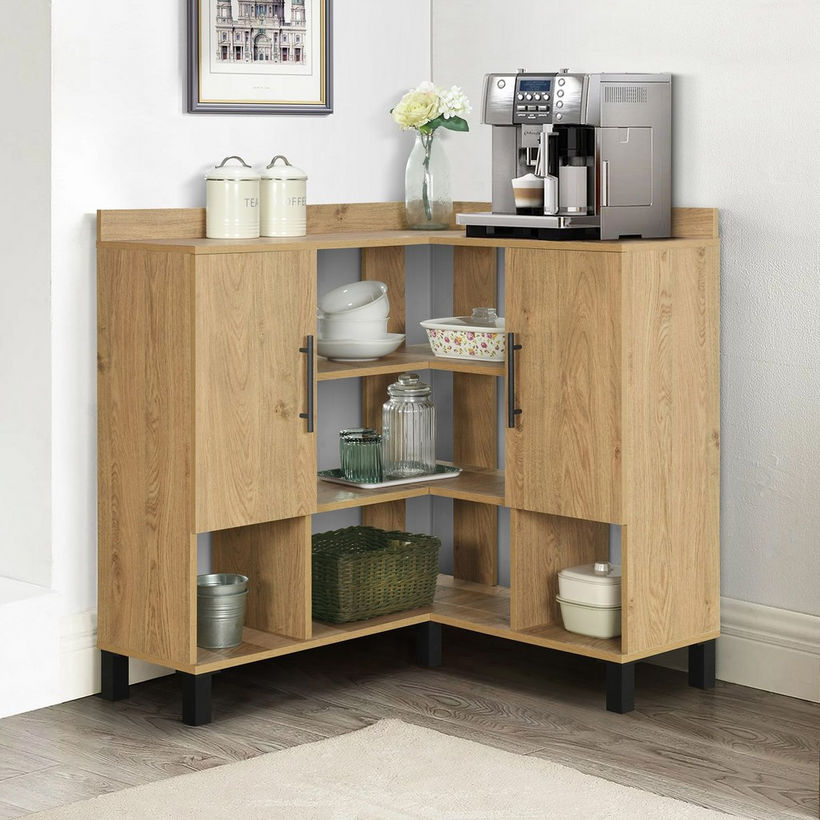Urban Edmond Corner Coffee Bar Cabinet - Image 9