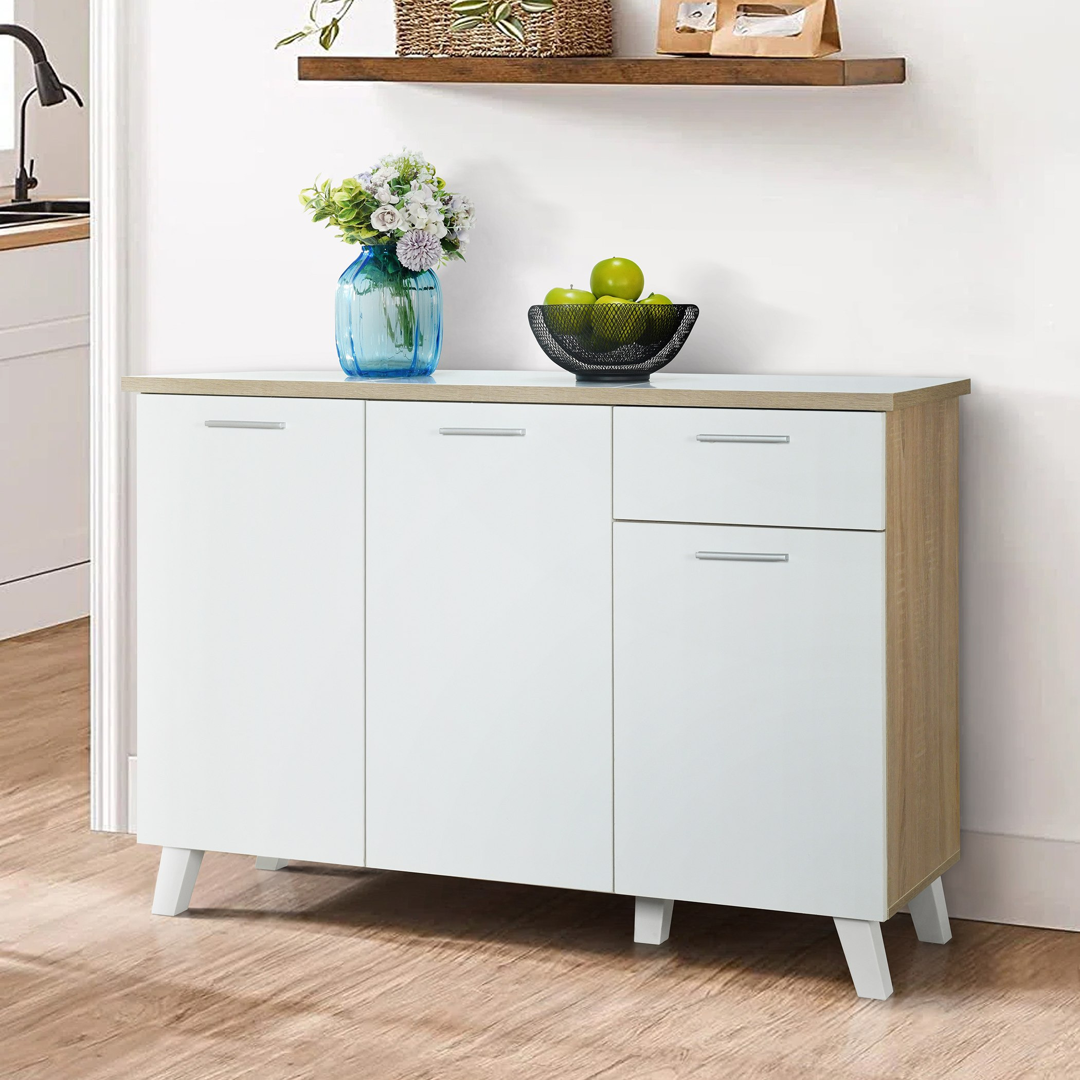 Alford Tile Top 3Door+1Drawer Sideboard/Kitchen Cabinet