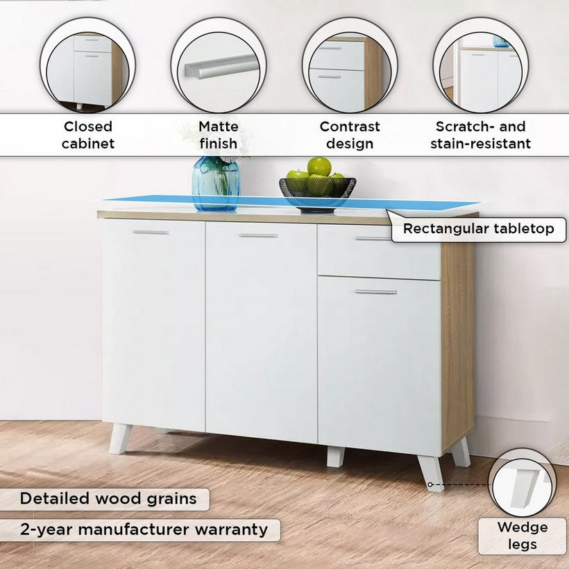 Alford Tile Top 3Door+1Drawer Sideboard/Kitchen Cabinet - Image 5