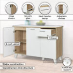 Alford Tile Top 3Door+1Drawer Sideboard/Kitchen Cabinet