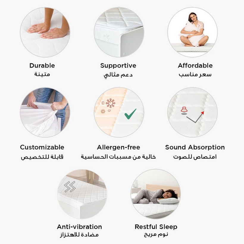 SleepEase iOrthopedic Medical Extra Firm Rebonded Foam Queen Mattress - 160x200x15 cm - Image 2