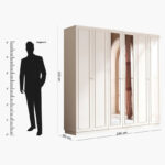 Elizabeth 6-Door Wardrobe with 2 Mirrors