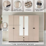 Luxembourg 6-Door Wardrobe with 2 Drawers and 2 Mirrors