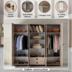 Luxembourg 6-Door Wardrobe with 2 Drawers and 2 Mirrors