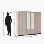 Luxembourg 6-Door Wardrobe with 2 Drawers and 2 Mirrors