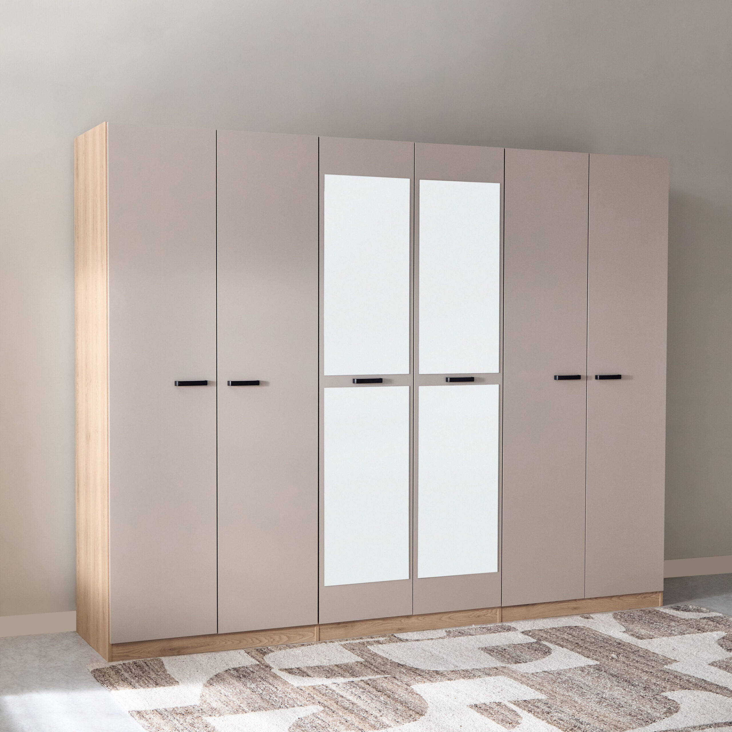 Movo Madrid 6-Door Wardrobe with Mirror