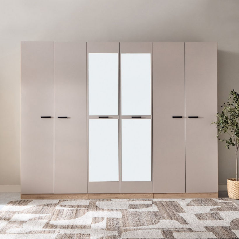 Movo Madrid 6-Door Wardrobe with Mirror - Image 4