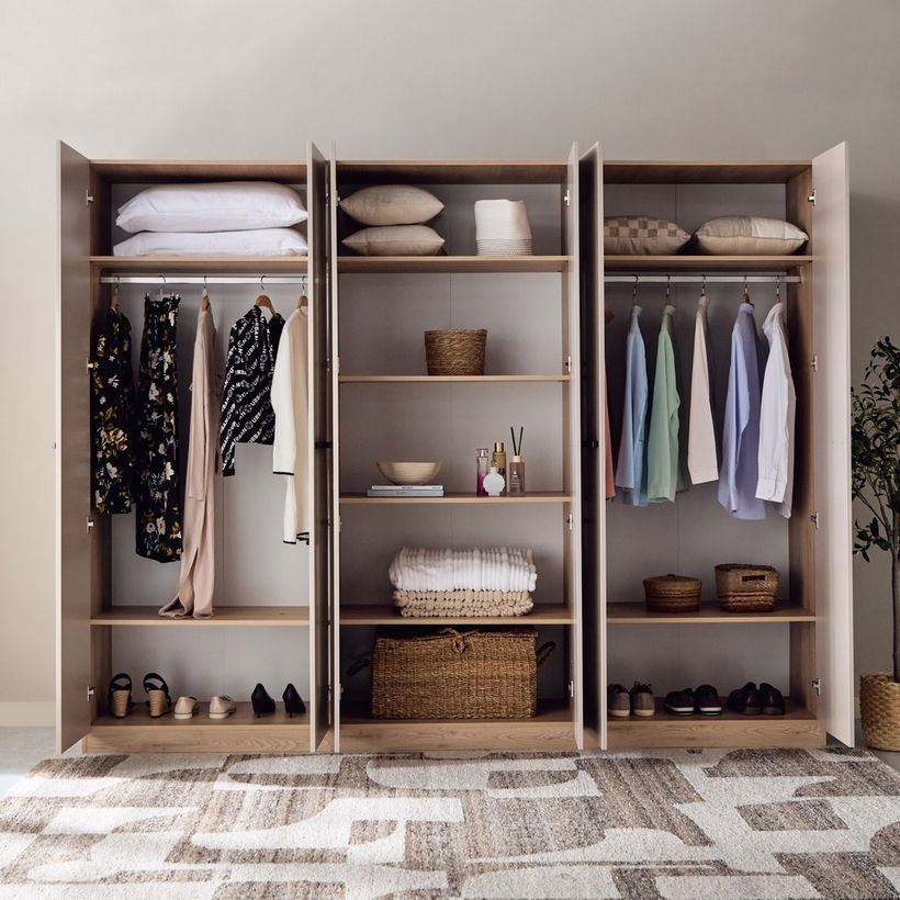 Movo Madrid 6-Door Wardrobe with Mirror - Image 7