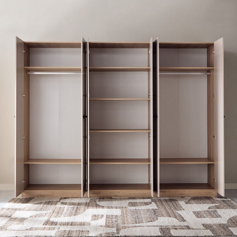 Movo Madrid 6-Door Wardrobe with Mirror - Image 8