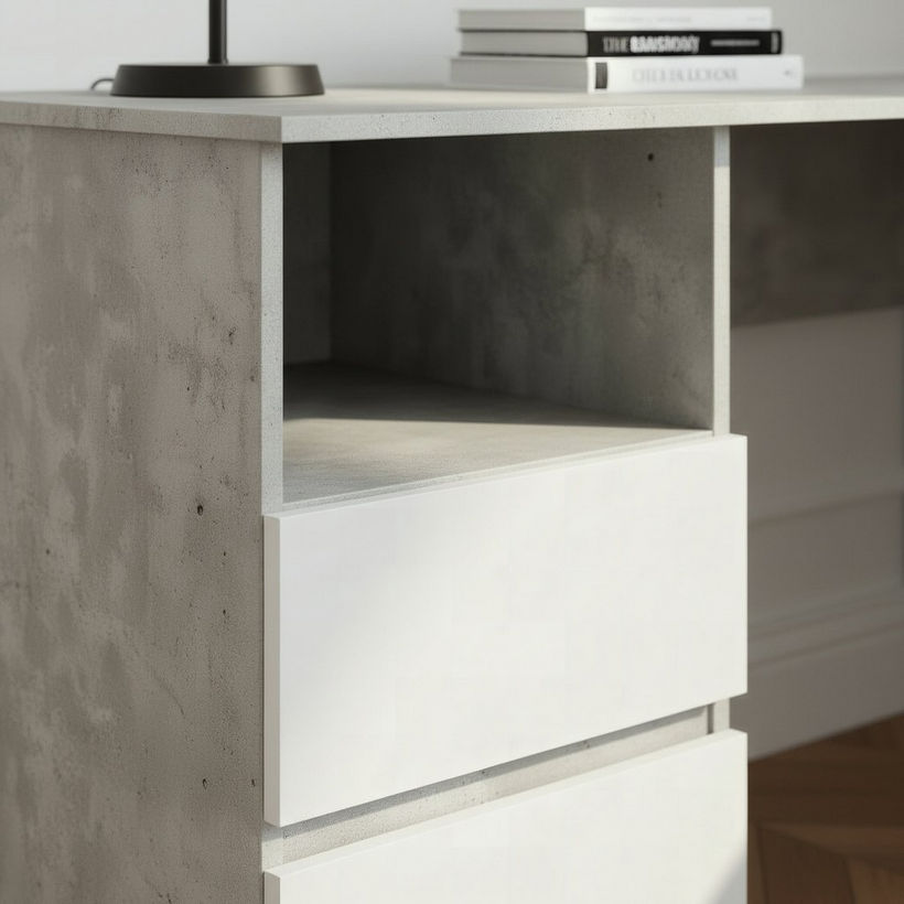 Alford Patara Corner Study Desk with 2 Drawers - Image 3