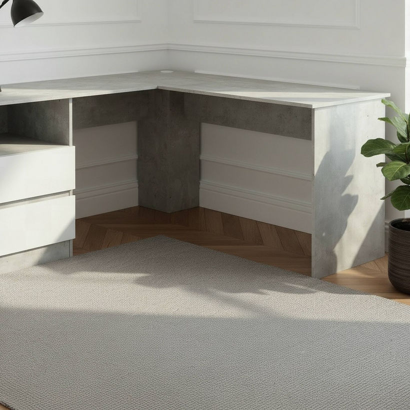 Alford Patara Corner Study Desk with 2 Drawers - Image 5