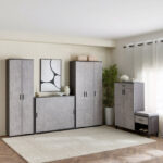 Capri 24-Pair Sliding Door Shoe Cabinet