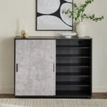 Capri 24-Pair Sliding Door Shoe Cabinet