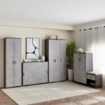 Capri 15-Pair Shoe Cabinet with Bench and Cushion