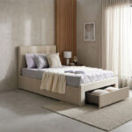 Movo Oakland Neo Upholstered Twin Bed with Drawer - 120x200 cm