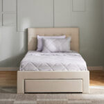 Movo Oakland Neo Upholstered Twin Bed with Drawer - 120x200 cm