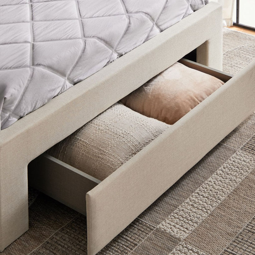 Movo Oakland Neo Upholstered Twin Bed with Drawer - 120x200 cm - Image 8