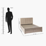 Movo Oakland Neo Upholstered Queen Bed with 2 Drawers - 160x200 cm