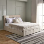 Movo Oakland Neo Upholstered Queen Bed with 2 Drawers - 160x200 cm