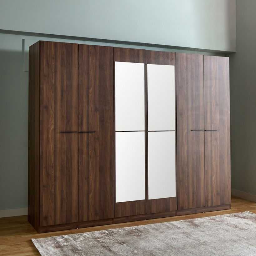 Patara 6-Door Wardrobe with Mirror - Image 3