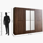 Patara 6-Door Wardrobe with Mirror