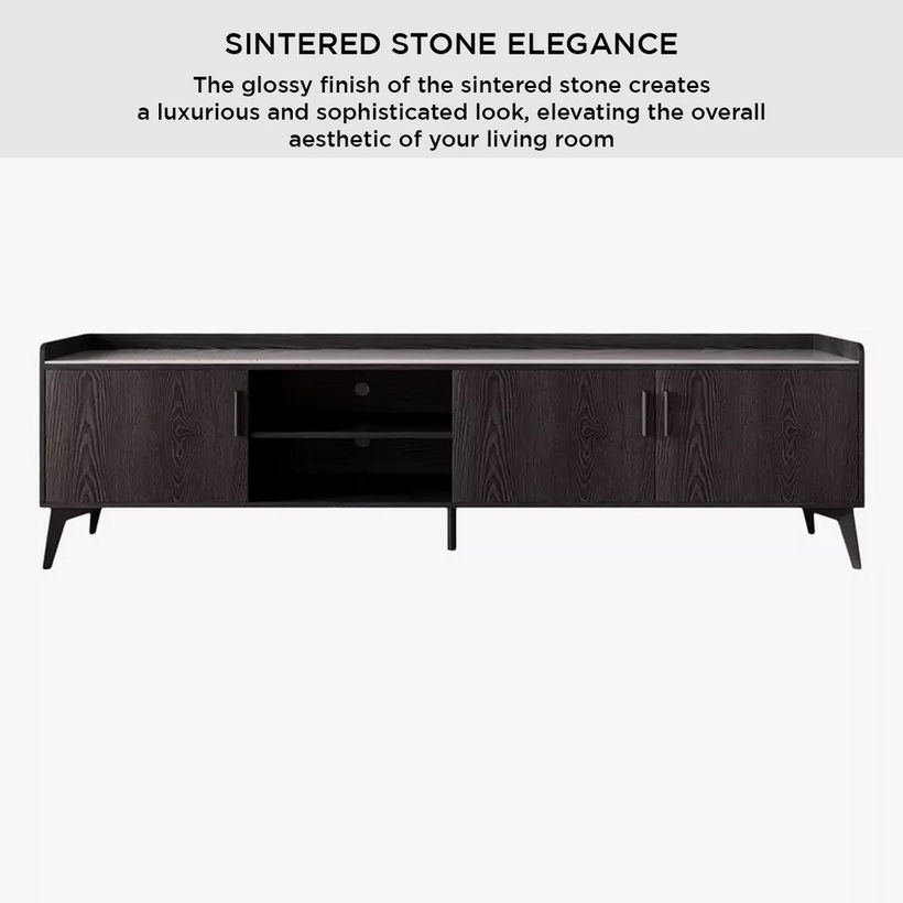 Marwell 2 Metre TV Unit with Sintered Stone Top for TVs up to 80 inches - Image 7
