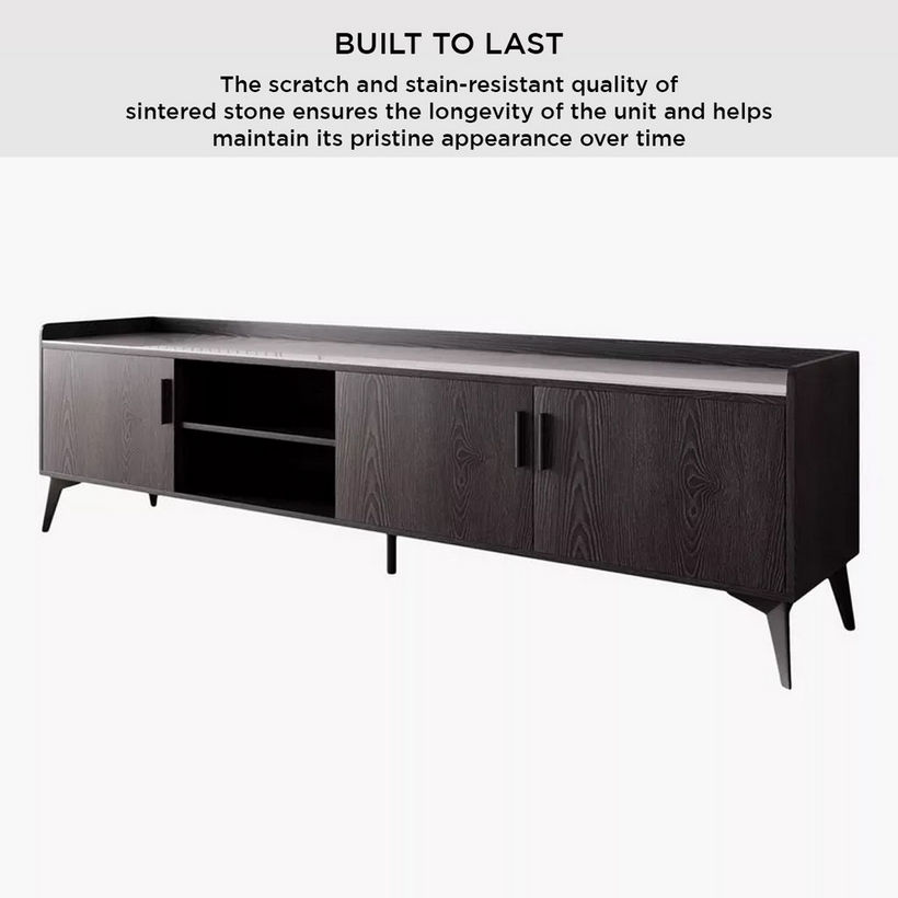 Marwell 2 Metre TV Unit with Sintered Stone Top for TVs up to 80 inches - Image 8