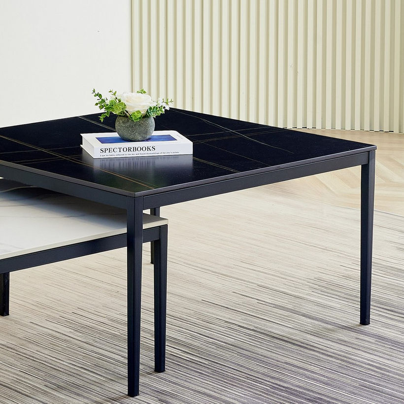 Baron Square Sintered Stone Coffee Table - Set of 2 - Image 4