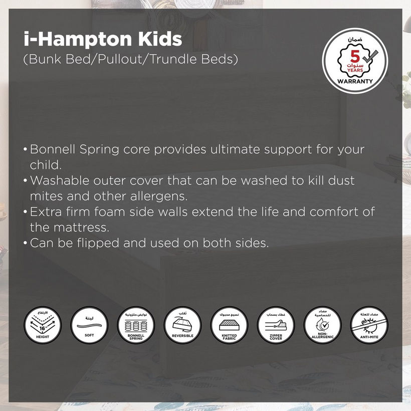 SleepEase iHampton Kids Foam Bonnell Spring Single Mattress - 90x200x16 cm - Image 5