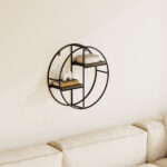 Urban Circle 2-Tier Metal Shelf - 36.5x10x36.5 cm