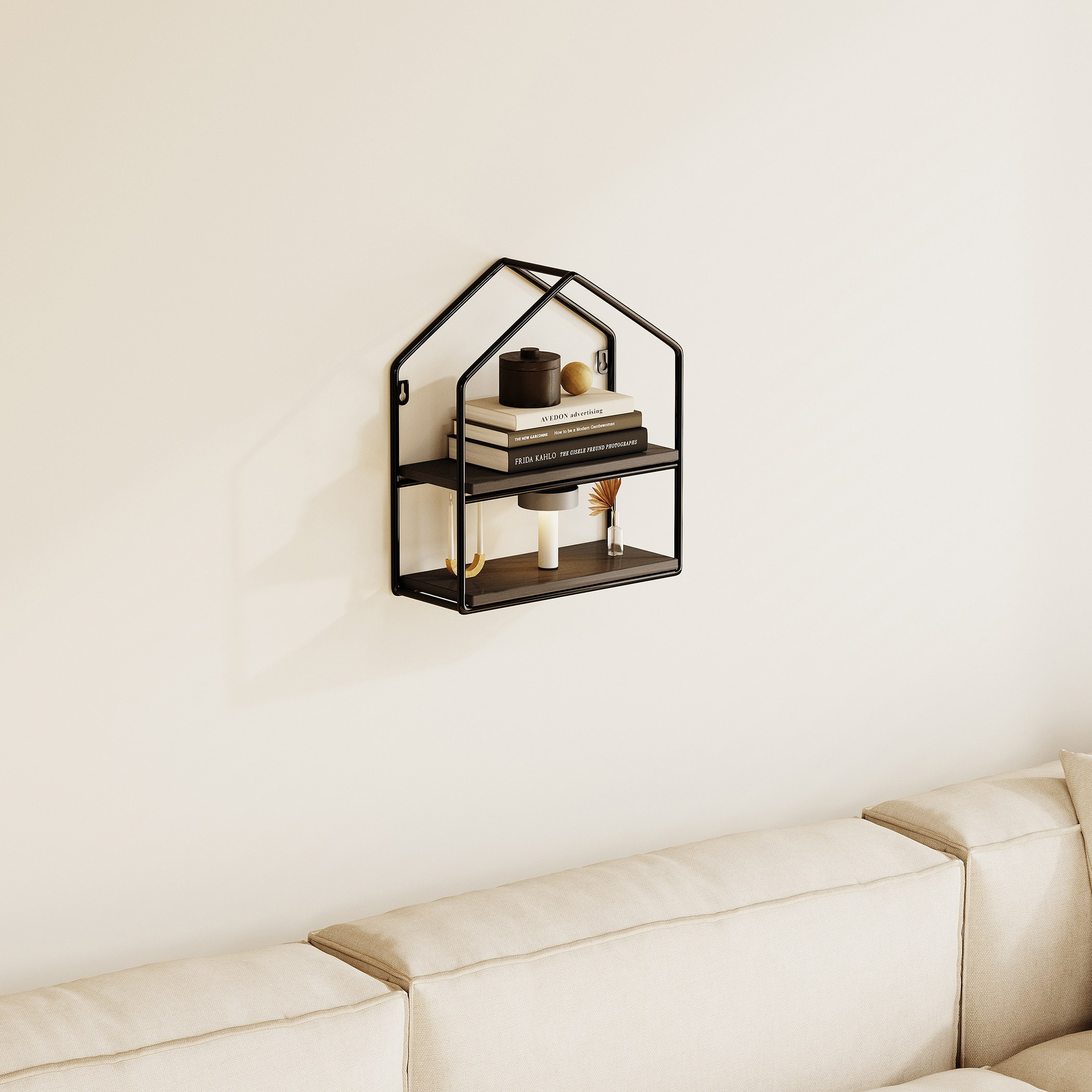 Urban Pentagon 2-Tier Metal Shelf - 26x11x28.5 cm