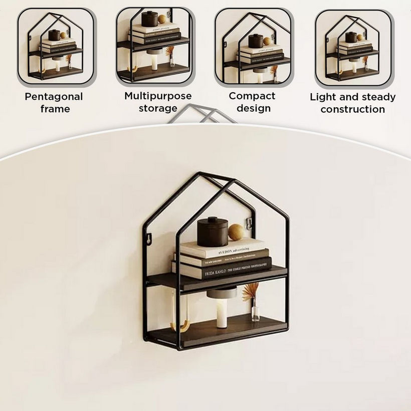 Urban Pentagon 2-Tier Metal Shelf - 26x11x28.5 cm - Image 6